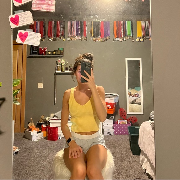Tops - yellow knitted top